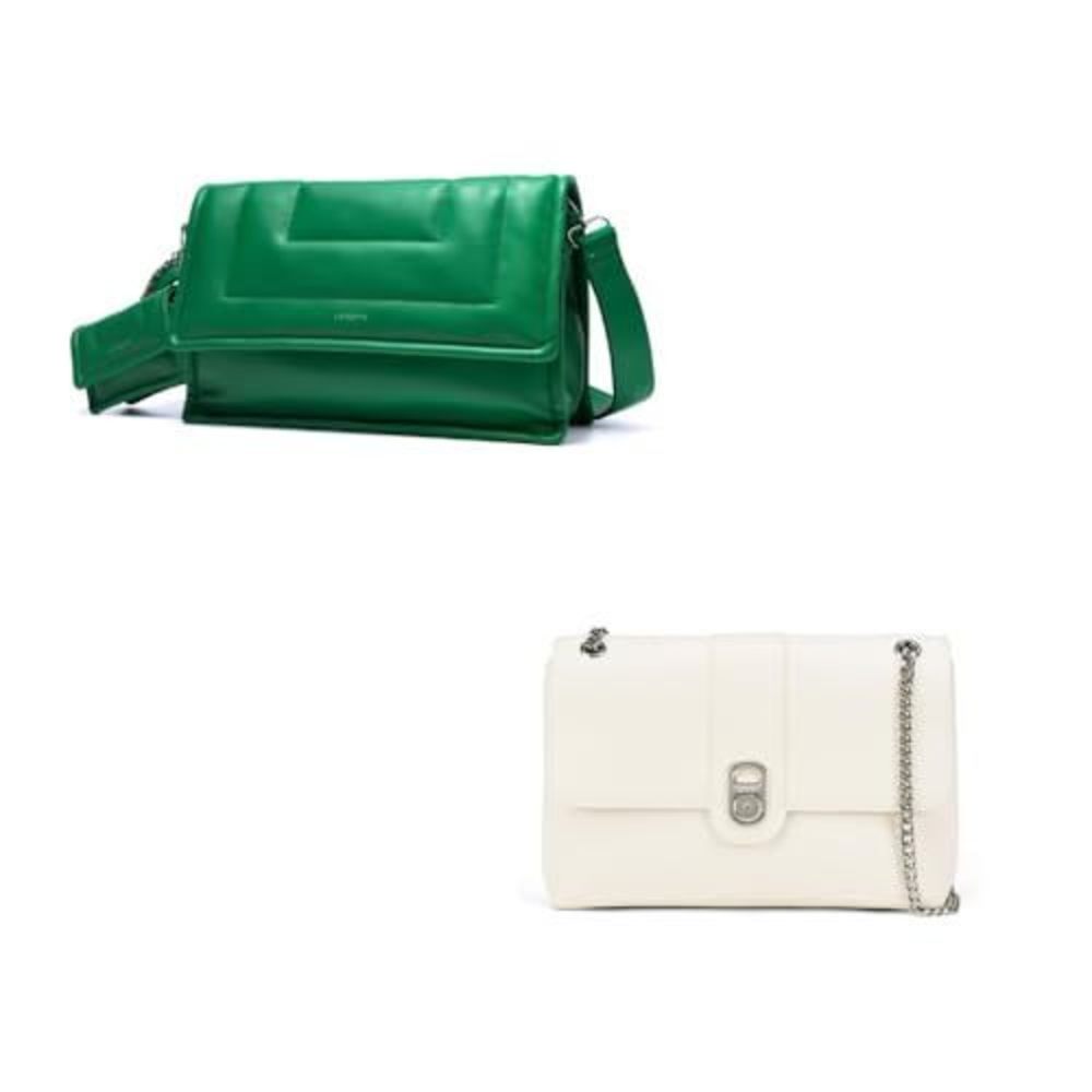 La Festin Cowhide Textured Strap Satchel For Adjustable Strap Crossbody